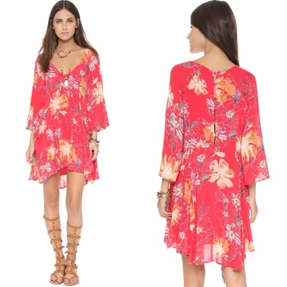 Eyes on you poppy combo floral mini dress - Picture 2 of 7